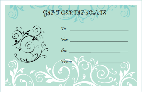 gift certificate